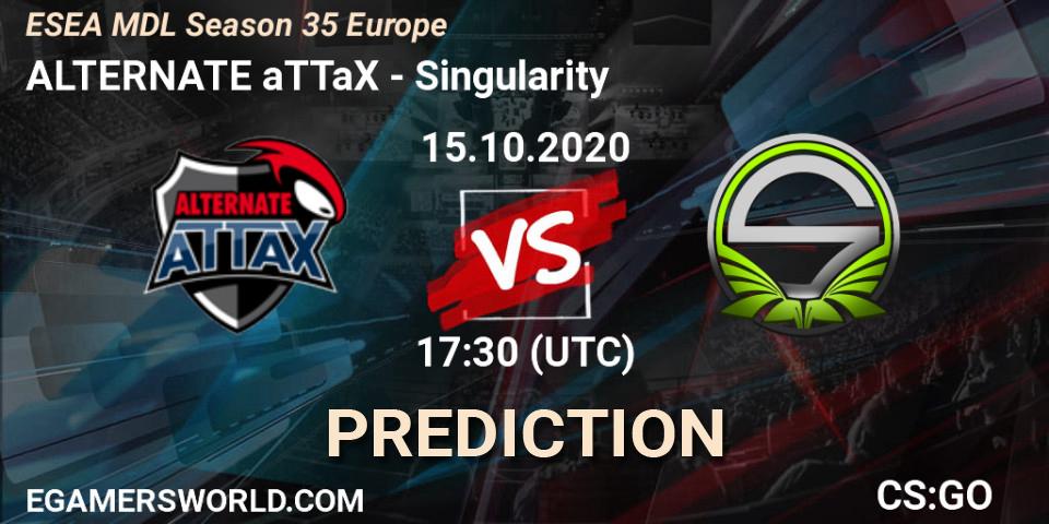 Pronósticos ALTERNATE aTTaX - Singularity. 15.10.2020 at 17:30. ESEA MDL Season 35 Europe - Counter-Strike (CS2)