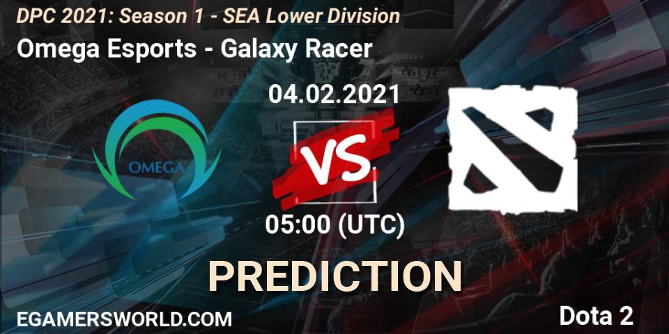 Pronósticos Omega Esports - Galaxy Racer. 04.02.2021 at 05:03. DPC 2021: Season 1 - SEA Lower Division - Dota 2