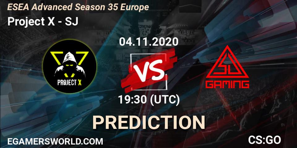 Pronósticos Project X - SJ. 04.11.2020 at 14:30. ESEA Advanced Season 35 Europe - Counter-Strike (CS2)