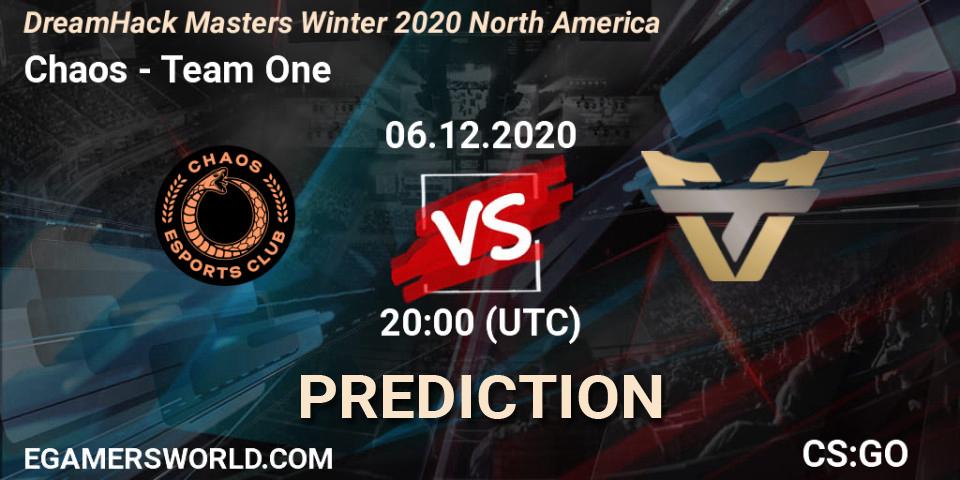 Pronósticos Chaos - Team One. 06.12.20. DreamHack Masters Winter 2020 North America - CS2 (CS:GO)