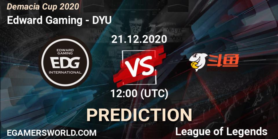 Pronósticos Edward Gaming - DYU. 21.12.2020 at 12:00. Demacia Cup 2020 - LoL
