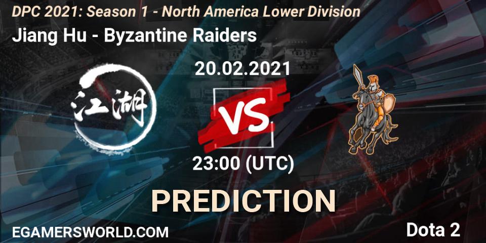Pronósticos Jiang Hu - Byzantine Raiders. 20.02.21. DPC 2021: Season 1 - North America Lower Division - Dota 2
