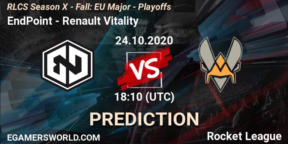 Pronósticos EndPoint - Renault Vitality. 24.10.20. RLCS Season X - Fall: EU Major - Playoffs - Rocket League