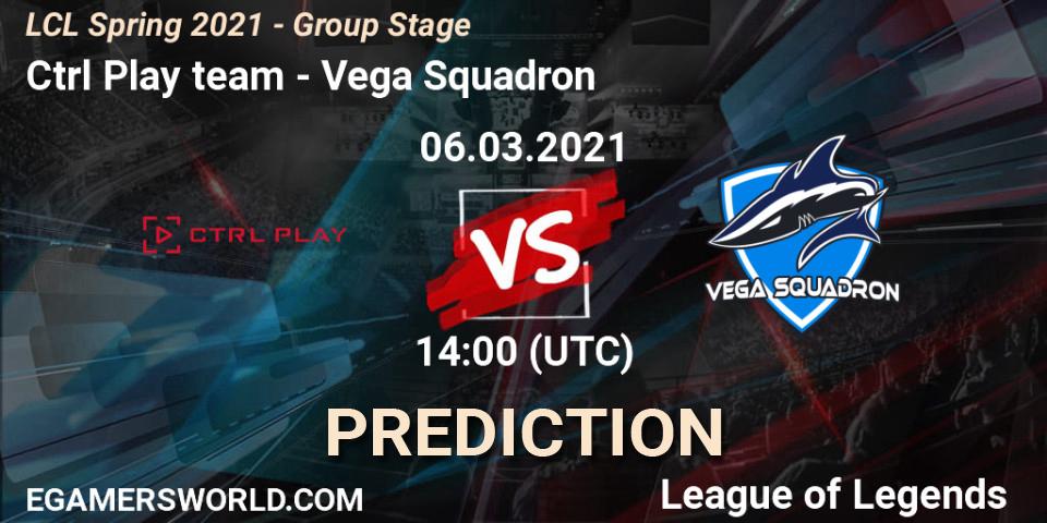 Pronósticos Ctrl Play team - Vega Squadron. 06.03.2021 at 14:00. LCL Spring 2021 - Group Stage - LoL