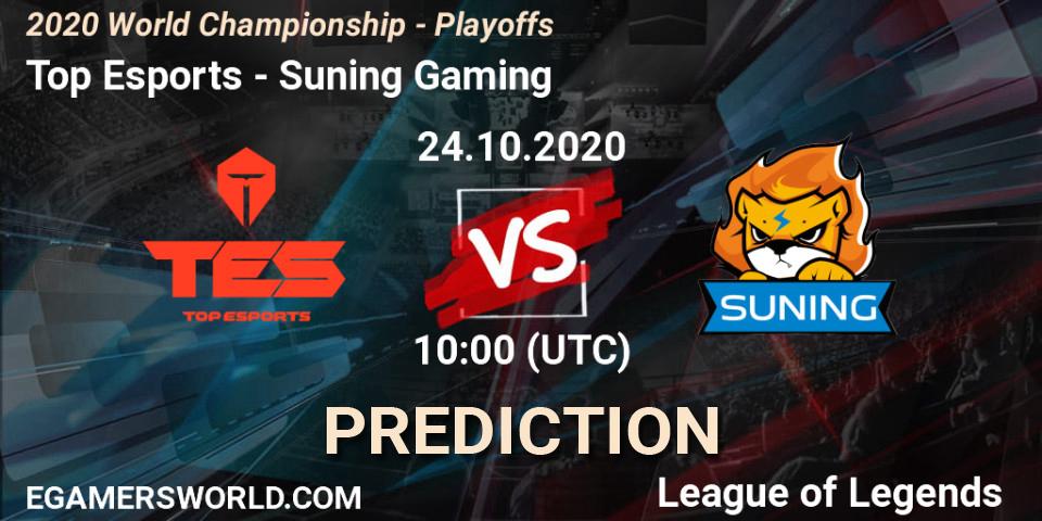 Pronósticos Top Esports - Suning Gaming. 25.10.20. 2020 World Championship - Playoffs - LoL