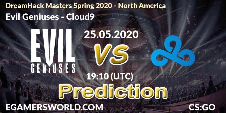 Pronósticos Evil Geniuses - Cloud9. 25.05.20. DreamHack Masters Spring 2020 - North America - CS2 (CS:GO)