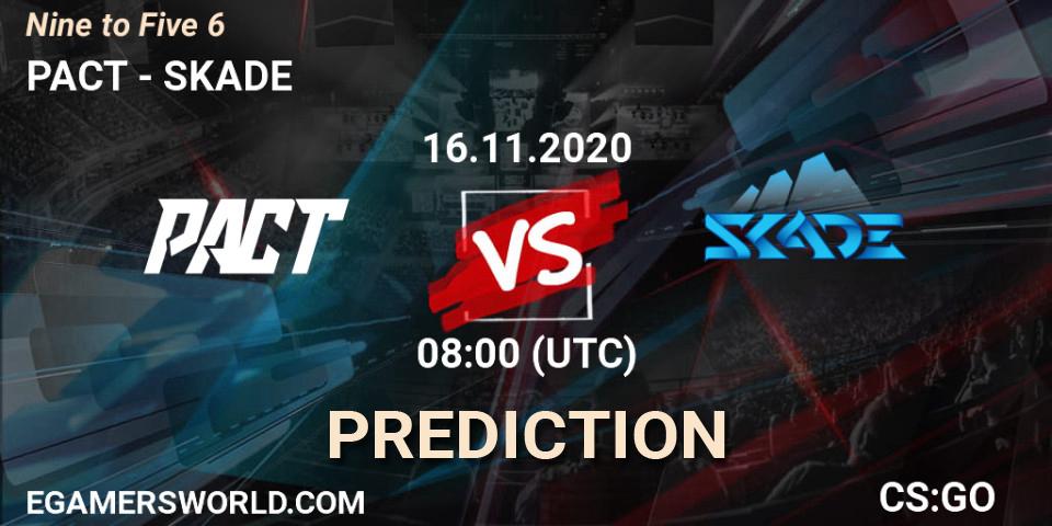Pronósticos PACT - SKADE. 16.11.2020 at 08:00. Nine to Five 6 - Counter-Strike (CS2)