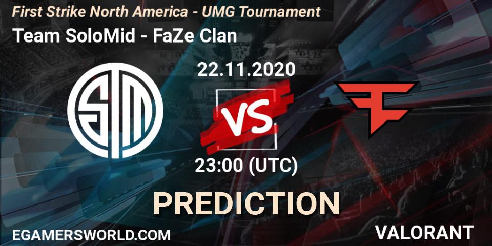 Pronósticos Team SoloMid - FaZe Clan. 22.11.2020 at 23:00. First Strike North America - UMG Tournament - VALORANT