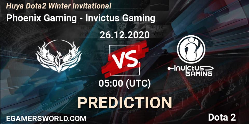 Pronósticos Phoenix Gaming - Invictus Gaming. 26.12.2020 at 05:11. Huya Dota2 Winter Invitational - Dota 2
