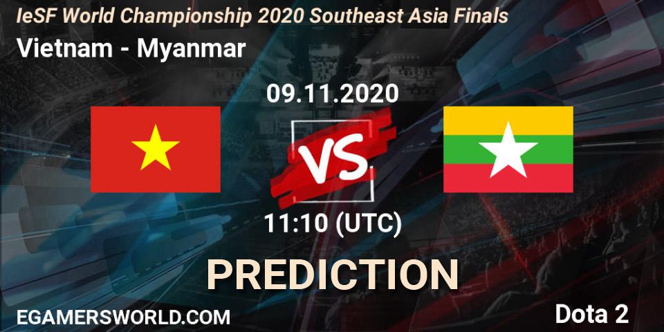 Pronósticos Vietnam - Myanmar. 09.11.2020 at 11:14. IeSF World Championship 2020 Southeast Asia Finals - Dota 2