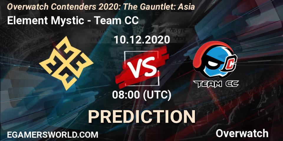 Pronósticos Element Mystic - Team CC. 10.12.20. Overwatch Contenders 2020: The Gauntlet: Asia - Overwatch