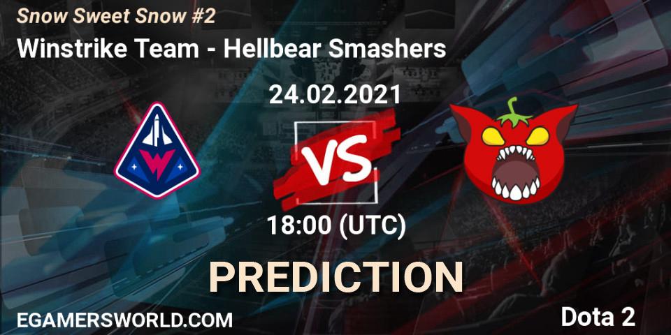 Pronósticos Winstrike Team - Hellbear Smashers. 24.02.2021 at 17:58. Snow Sweet Snow #2 - Dota 2
