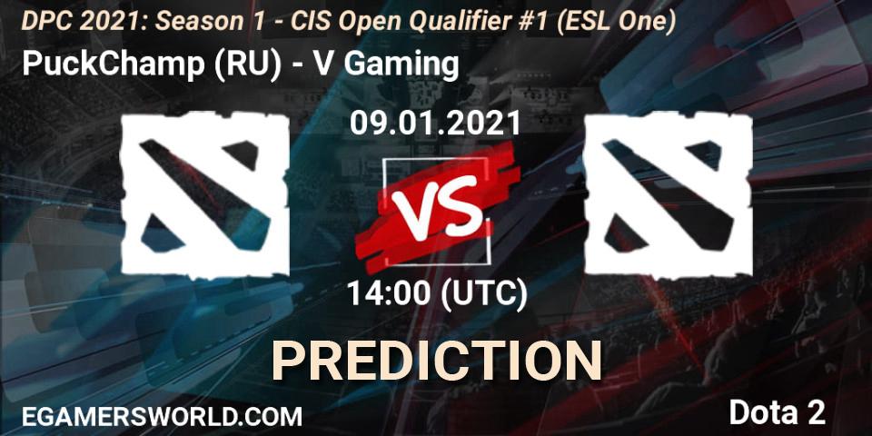 Pronósticos PuckChamp (RU) - V Gaming. 09.01.2021 at 14:10. DPC 2021: Season 1 - CIS Open Qualifier #1 (ESL One) - Dota 2