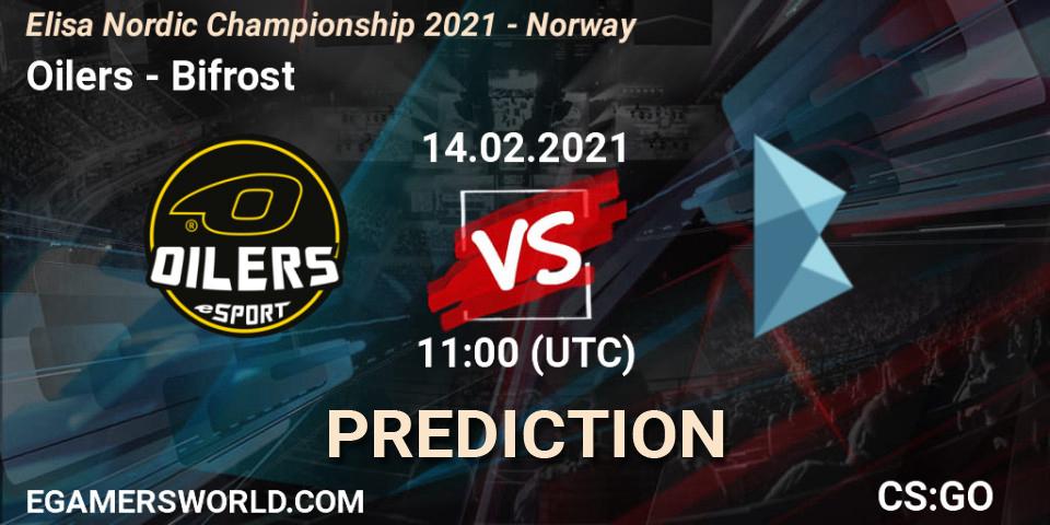 Pronósticos Oilers - Bifrost. 14.02.2021 at 11:00. Elisa Nordic Championship 2021 - Norway - Counter-Strike (CS2)
