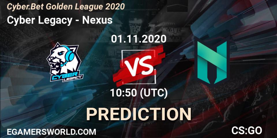 Pronósticos Cyber Legacy - Nexus. 01.11.2020 at 10:50. Cyber.Bet Golden League 2020 - Counter-Strike (CS2)