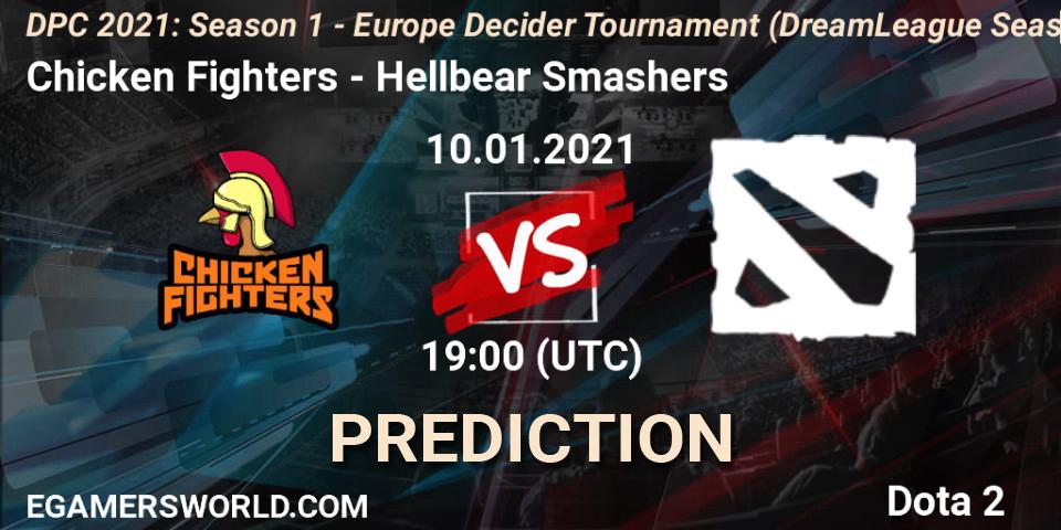 Pronósticos Chicken Fighters - Hellbear Smashers. 10.01.2021 at 19:03. DPC 2021: Season 1 - Europe Decider Tournament (DreamLeague Season 14) - Dota 2