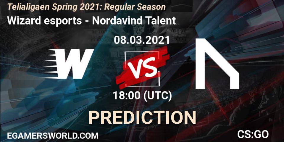Pronósticos Wizard esports - Nordavind Talent. 08.03.2021 at 18:00. Telialigaen Spring 2021: Regular Season - Counter-Strike (CS2)