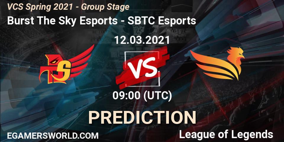 Pronósticos Burst The Sky Esports - SBTC Esports. 12.03.2021 at 10:00. VCS Spring 2021 - Group Stage - LoL