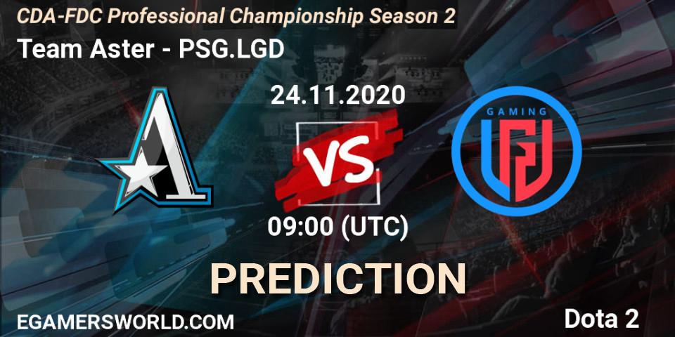 Pronósticos Team Aster - PSG.LGD. 24.11.2020 at 08:21. CDA-FDC Professional Championship Season 2 - Dota 2