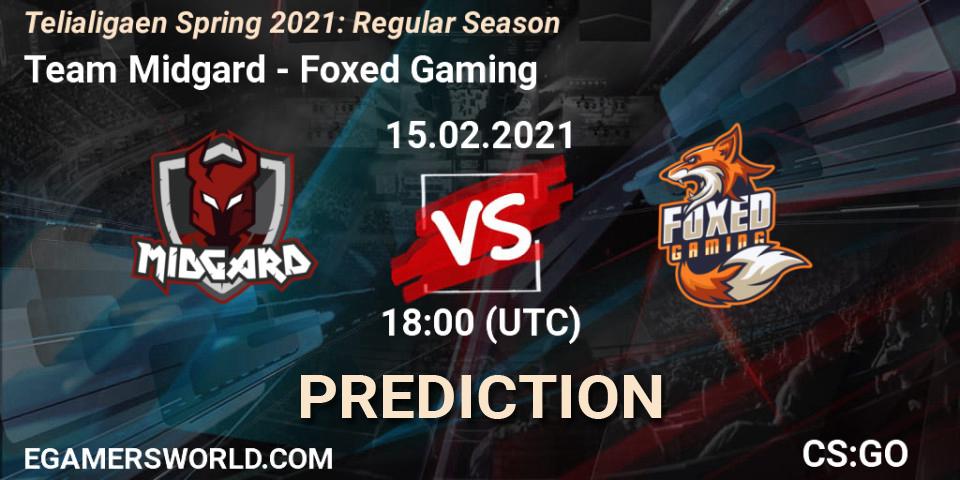 Pronósticos Team Midgard - Foxed Gaming. 15.02.2021 at 18:00. Telialigaen Spring 2021: Regular Season - Counter-Strike (CS2)