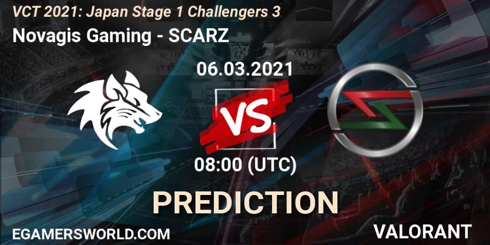 Pronósticos Novagis Gaming - SCARZ. 06.03.2021 at 08:00. VCT 2021: Japan Stage 1 Challengers 3 - VALORANT