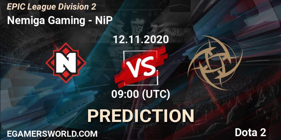 Pronósticos Nemiga Gaming - NiP. 12.11.20. EPIC League Division 2 - Dota 2