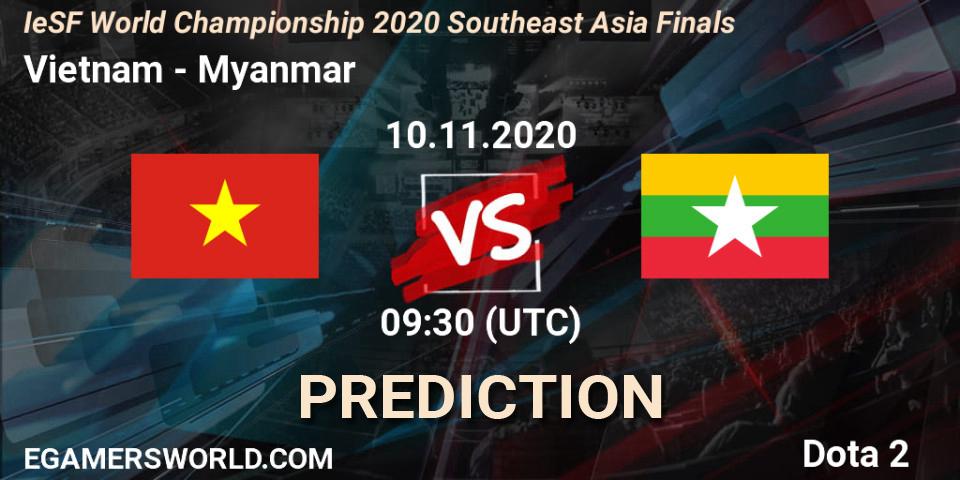Pronósticos Vietnam - Myanmar. 10.11.2020 at 09:25. IeSF World Championship 2020 Southeast Asia Finals - Dota 2