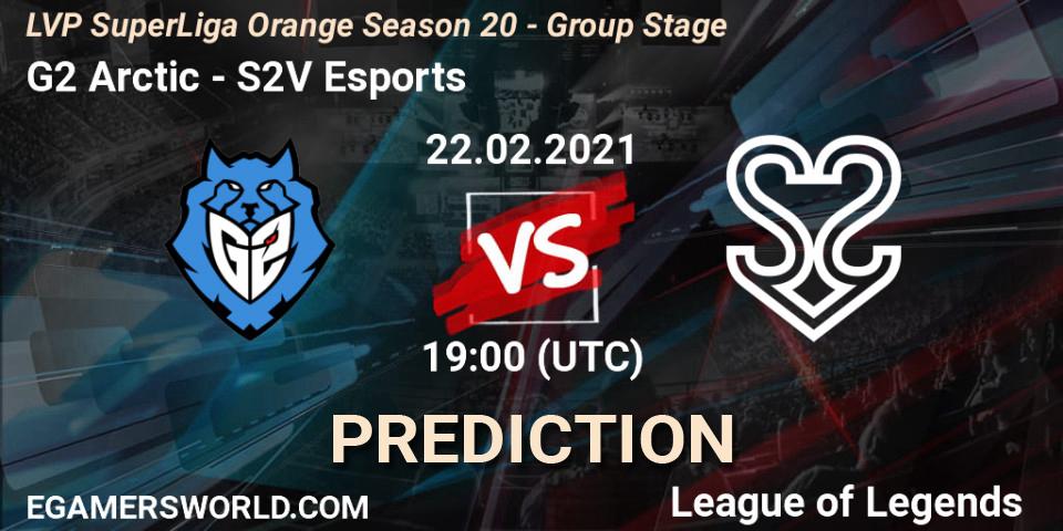 Pronósticos G2 Arctic - S2V Esports. 22.02.2021 at 19:00. LVP SuperLiga Orange Season 20 - Group Stage - LoL