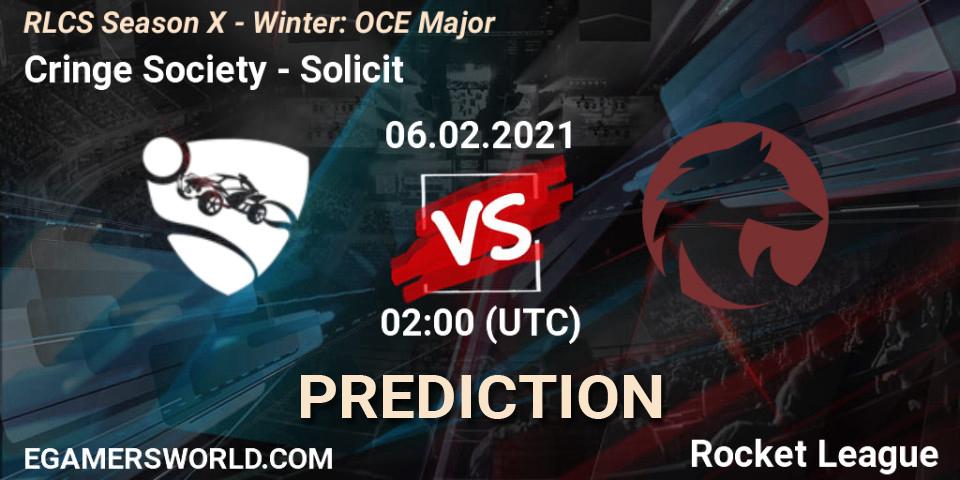 Pronósticos Cringe Society - Solicit. 06.02.2021 at 01:45. RLCS Season X - Winter: OCE Major - Rocket League
