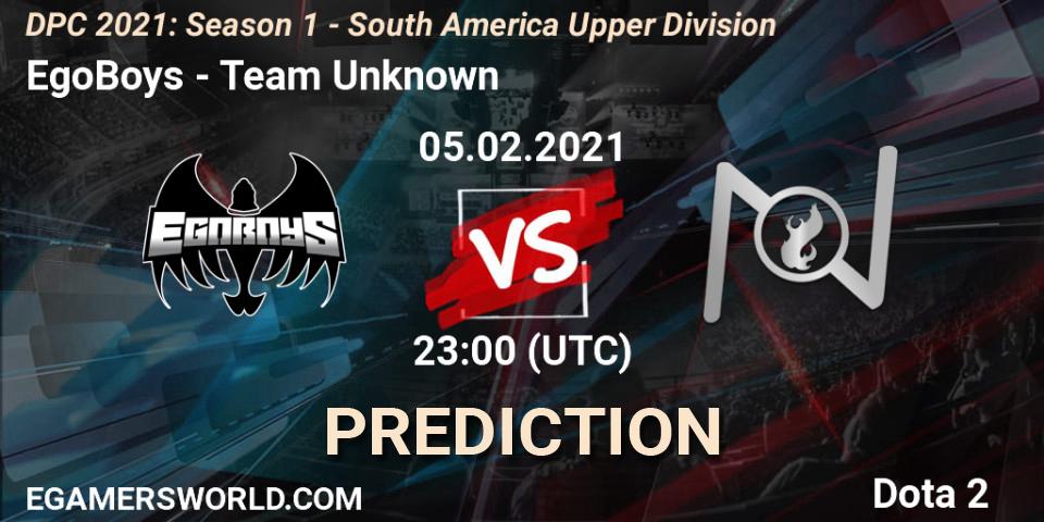 Pronósticos EgoBoys - Team Unknown. 05.02.21. DPC 2021: Season 1 - South America Upper Division - Dota 2