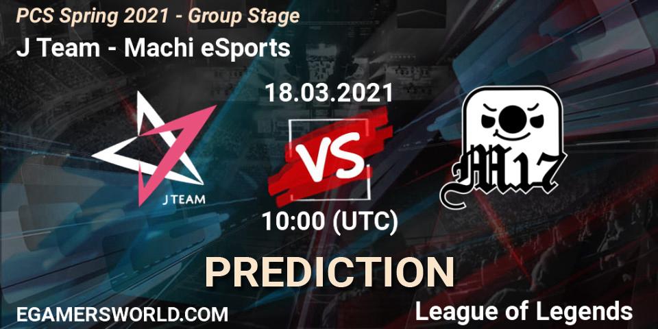 Pronósticos J Team - Machi eSports. 18.03.2021 at 10:00. PCS Spring 2021 - Group Stage - LoL