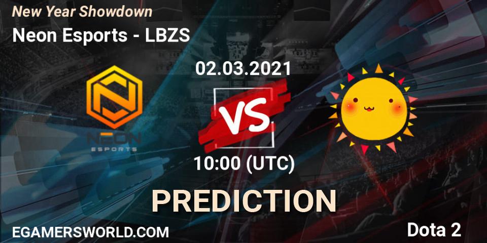 Pronósticos Neon Esports - LBZS. 02.03.2021 at 10:09. New Year Showdown - Dota 2