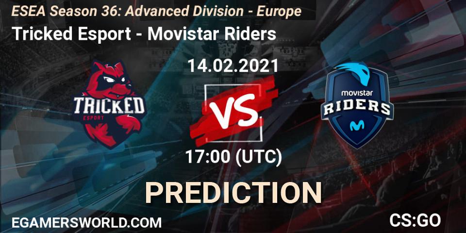 Pronósticos Tricked Esport - Movistar Riders. 14.02.21. ESEA Season 36: Europe - Advanced Division - CS2 (CS:GO)