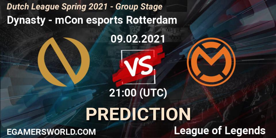 Pronósticos Dynasty - mCon esports Rotterdam. 09.02.21. Dutch League Spring 2021 - Group Stage - LoL
