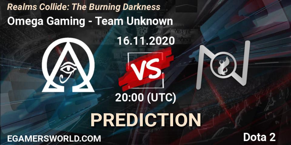 Pronósticos Omega Gaming - Team Unknown. 16.11.20. Realms Collide: The Burning Darkness - Dota 2