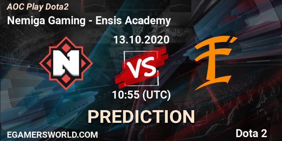 Pronósticos Nemiga Gaming - Ensis Academy. 13.10.2020 at 10:56. AOC Play Dota2 - Dota 2