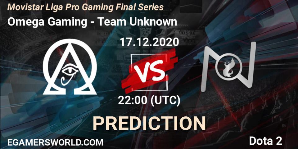 Pronósticos Omega Gaming - Team Unknown. 17.12.2020 at 22:25. Movistar Liga Pro Gaming Final Series - Dota 2
