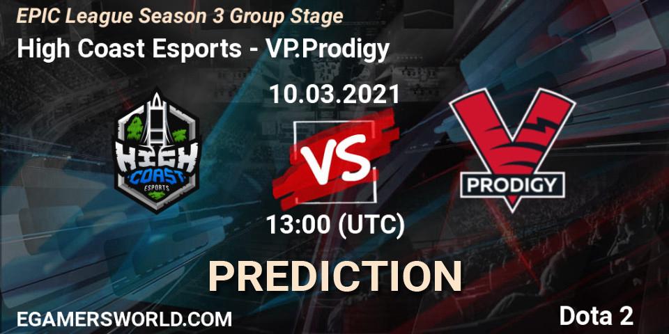 Pronósticos High Coast Esports - VP.Prodigy. 10.03.21. EPIC League Season 3 Group Stage - Dota 2