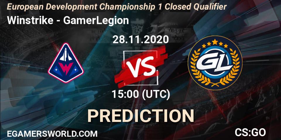 Pronósticos Winstrike - GamerLegion. 28.11.20. European Development Championship 1 Closed Qualifier - CS2 (CS:GO)