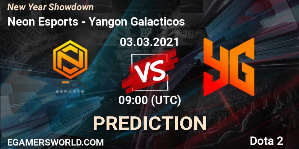 Pronósticos Neon Esports - Yangon Galacticos. 03.03.2021 at 09:24. New Year Showdown - Dota 2