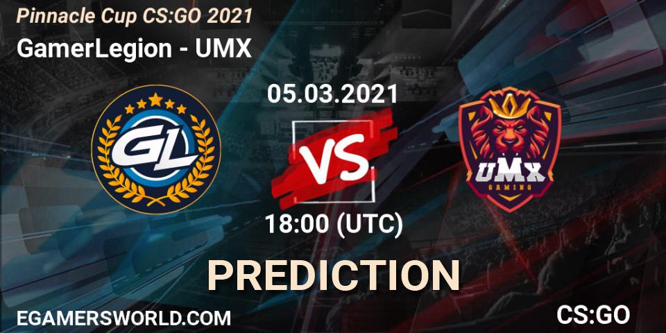 Pronósticos GamerLegion - UMX. 05.03.2021 at 18:00. Pinnacle Cup #1 - Counter-Strike (CS2)