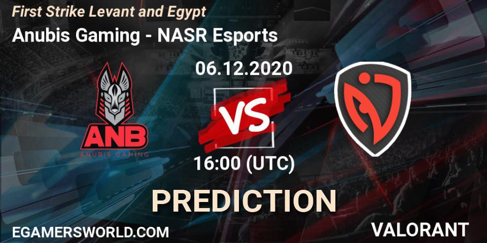 Pronósticos Anubis Gaming - NASR Esports. 06.12.2020 at 16:00. First Strike Levant and Egypt - VALORANT