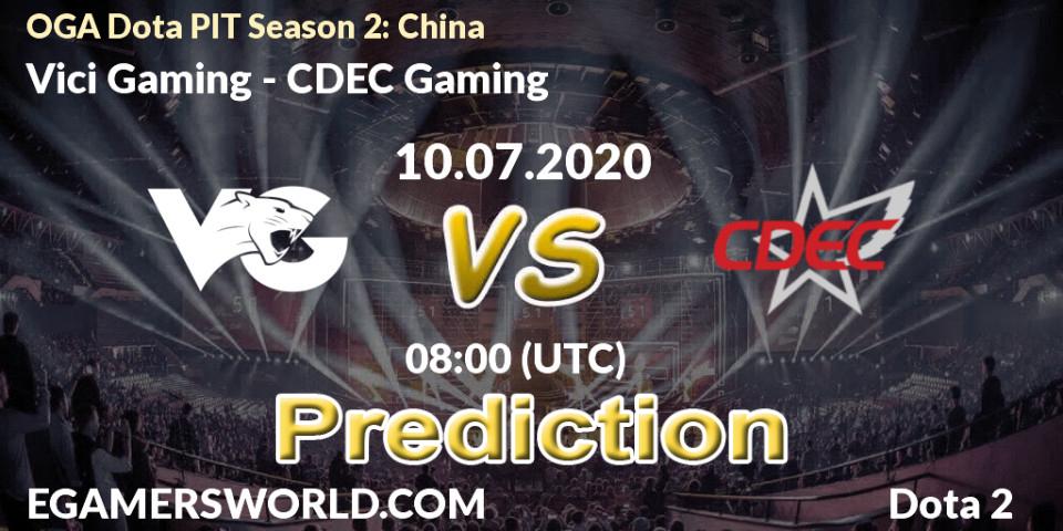 Pronósticos Vici Gaming - CDEC Gaming. 10.07.20. OGA Dota PIT Season 2: China - Dota 2