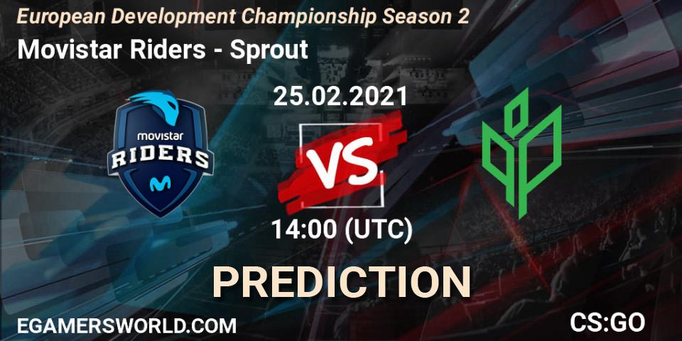 Pronósticos Movistar Riders - Sprout. 25.02.2021 at 14:00. European Development Championship Season 2 - Counter-Strike (CS2)