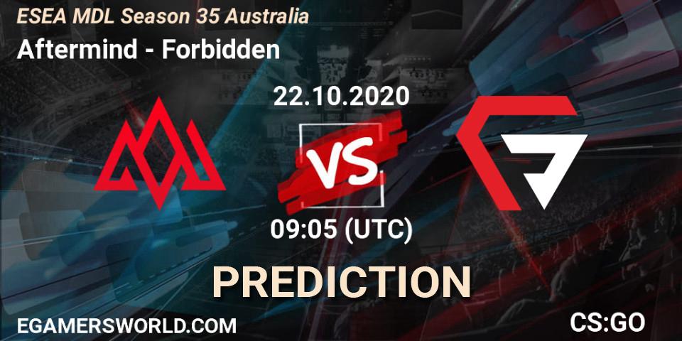 Pronósticos Aftermind - Forbidden. 22.10.20. ESEA MDL Season 35 Australia - CS2 (CS:GO)