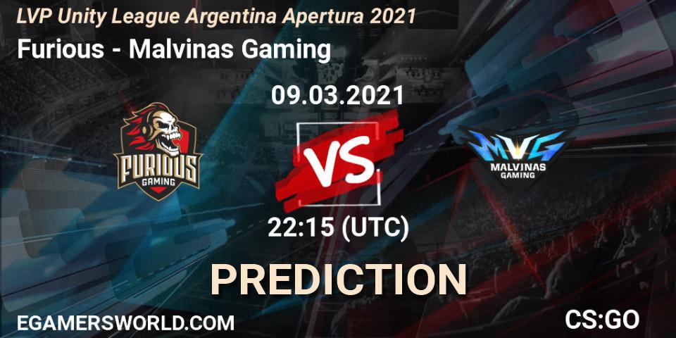 Pronósticos Furious - Malvinas Gaming. 09.03.2021 at 22:15. LVP Unity League Argentina Apertura 2021 - Counter-Strike (CS2)
