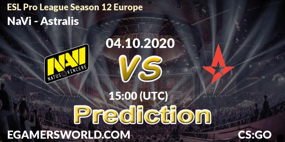 Pronósticos NaVi - Astralis. 04.10.20. ESL Pro League Season 12 Europe - CS2 (CS:GO)