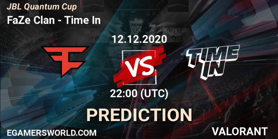 Pronósticos FaZe Clan - Time In. 12.12.2020 at 22:00. JBL Quantum Cup - VALORANT