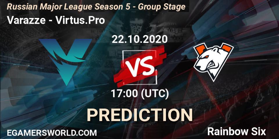 Pronósticos Varazze - Virtus.Pro. 22.10.2020 at 17:00. Russian Major League Season 5 - Group Stage - Rainbow Six