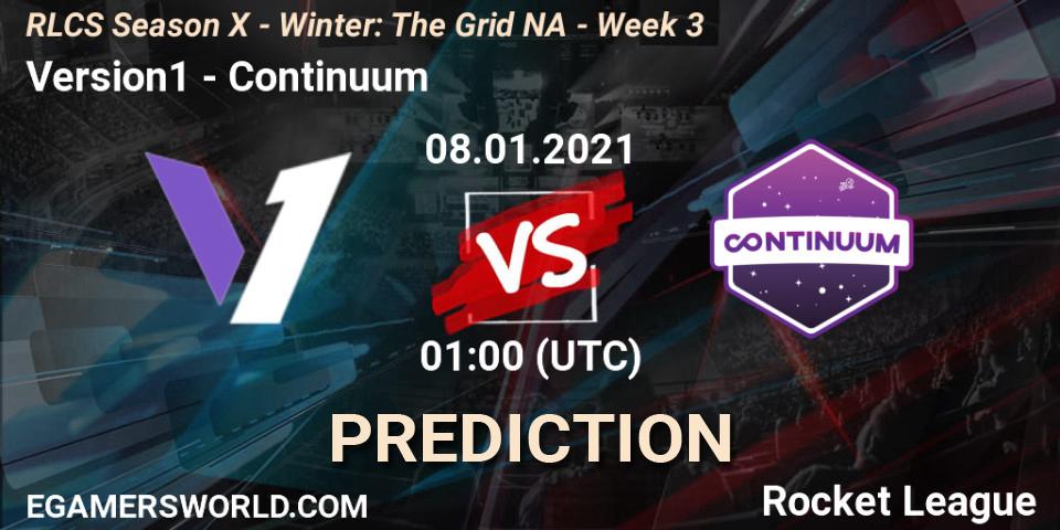 Pronósticos Version1 - Continuum. 15.01.2021 at 01:00. RLCS Season X - Winter: The Grid NA - Week 3 - Rocket League